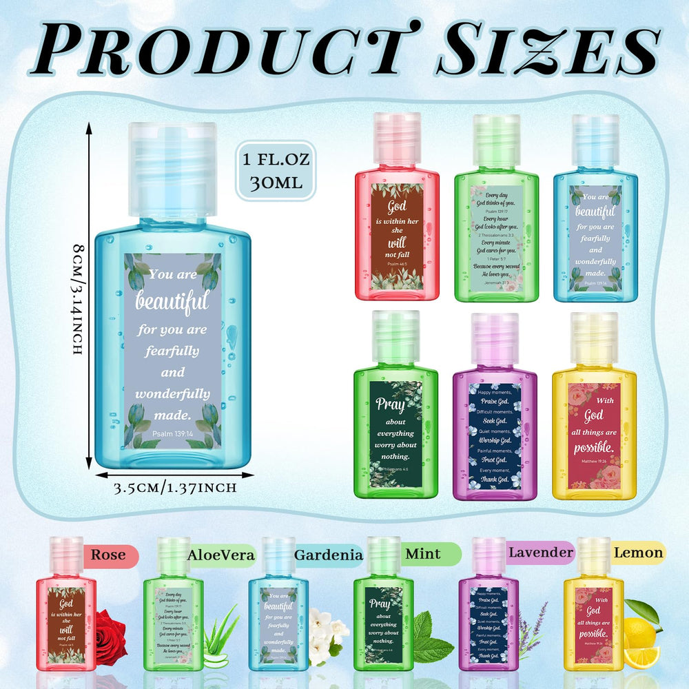 Gejoy six-scent collection 1oz bottles designed as thoughtful favors.