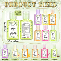 Gejoy six-scent variety hand sanitizers for versatile guest gifts.