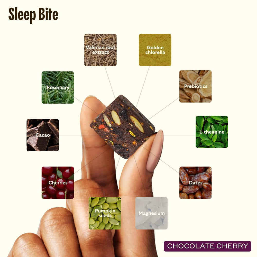 Close-up of Calm Bite texture, showcasing natural real-food ingredients.