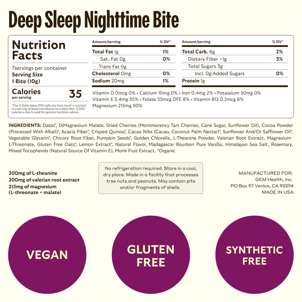 GEM Sleep Aid deep sleep bite packaged in a 28-pack
