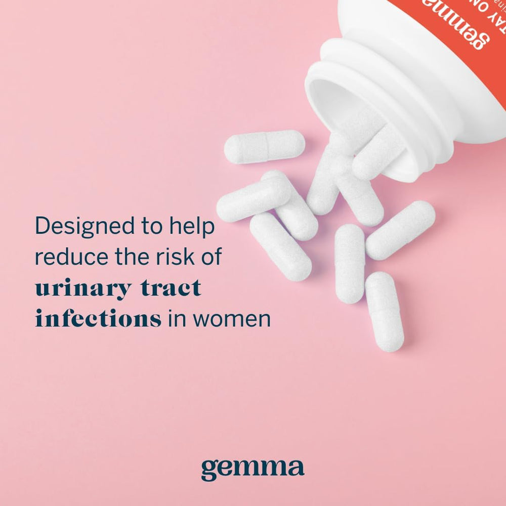 Gemma Stay On Tract D-Mannose capsules showing easy daily dose.