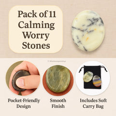 GEMSCITE polished oval worry stone designed for easy pocket carry and calm.