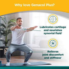 Genacol bottle side view with product design and servings info