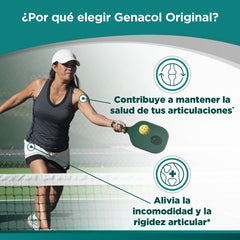 Genacol Original capsules with water for daily use.