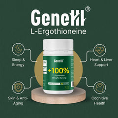 GENEIII bottle label front showing 30mg EGT per serving and USA-made quality