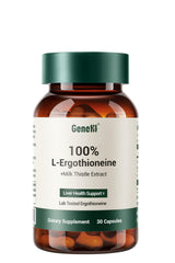 GENEIII L-Ergothioneine bottle front for daily wellness on the go