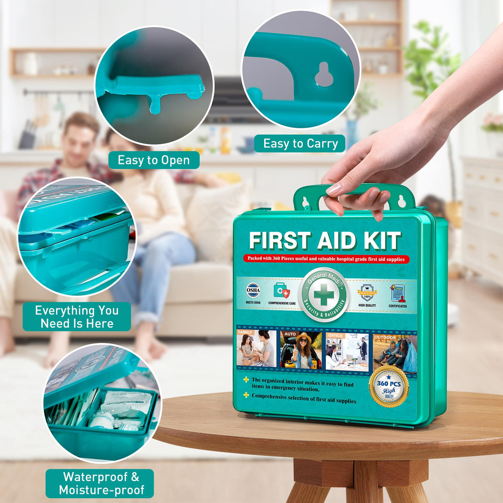 General Medi 360-piece kit contents show a wide range of supplies.