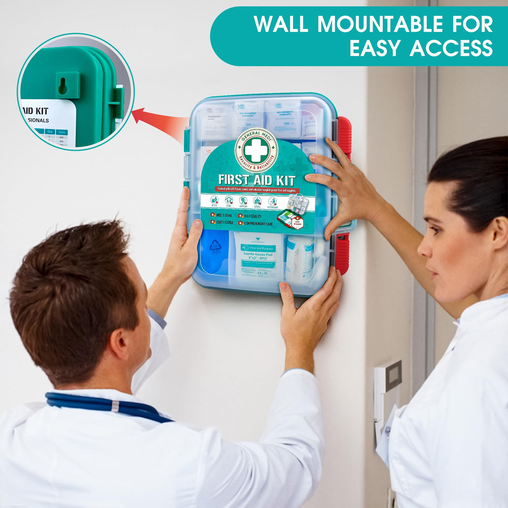 General Medi durable plastic case with slide latches for secure storage.