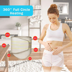 Widened design expands heating across abdomen and legs.
