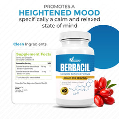 Generic Berbacil label detail with gluten-free claim and complete formula