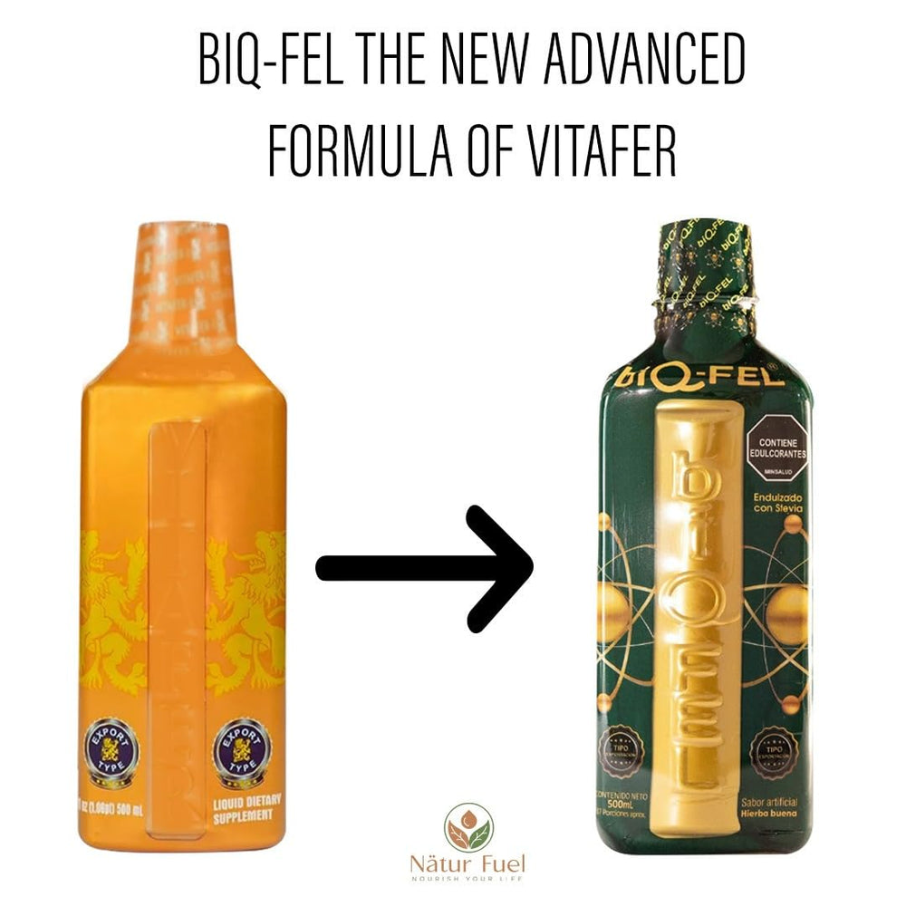 Closeup of BIQ-FEL label highlighting plant-based ingredients for clean energy