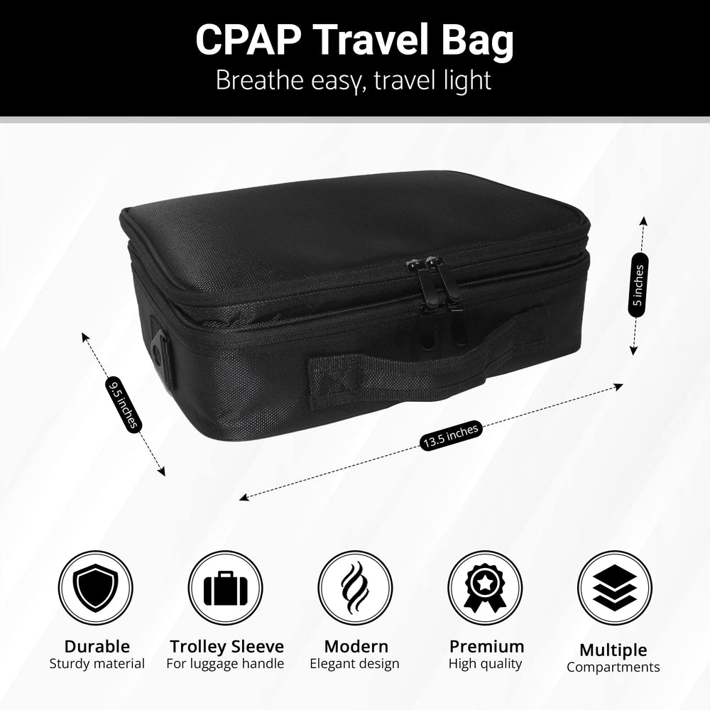 Generic Chill CPAP travel bag with multiple accessory pockets to prevent tangles.