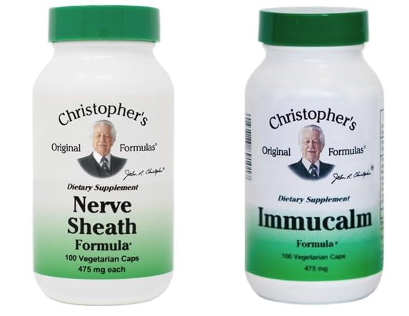 Generic Dr. Christopher’s bundle bottles highlight nerve health and immune support potential for daily wellness.