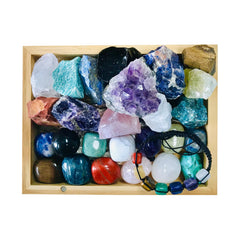Generic Healing Crystals Kit for Women with bamboo box, ideal for meditation and organized storage.