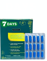 Generic Hemor7 bottle and pills on a clean surface for daily hemorrhoid support