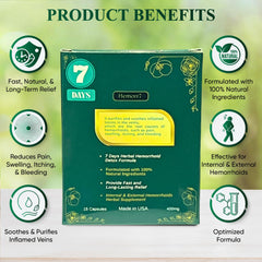 Generic Hemor7 capsules closeup highlighting the herbal formula for natural relief
