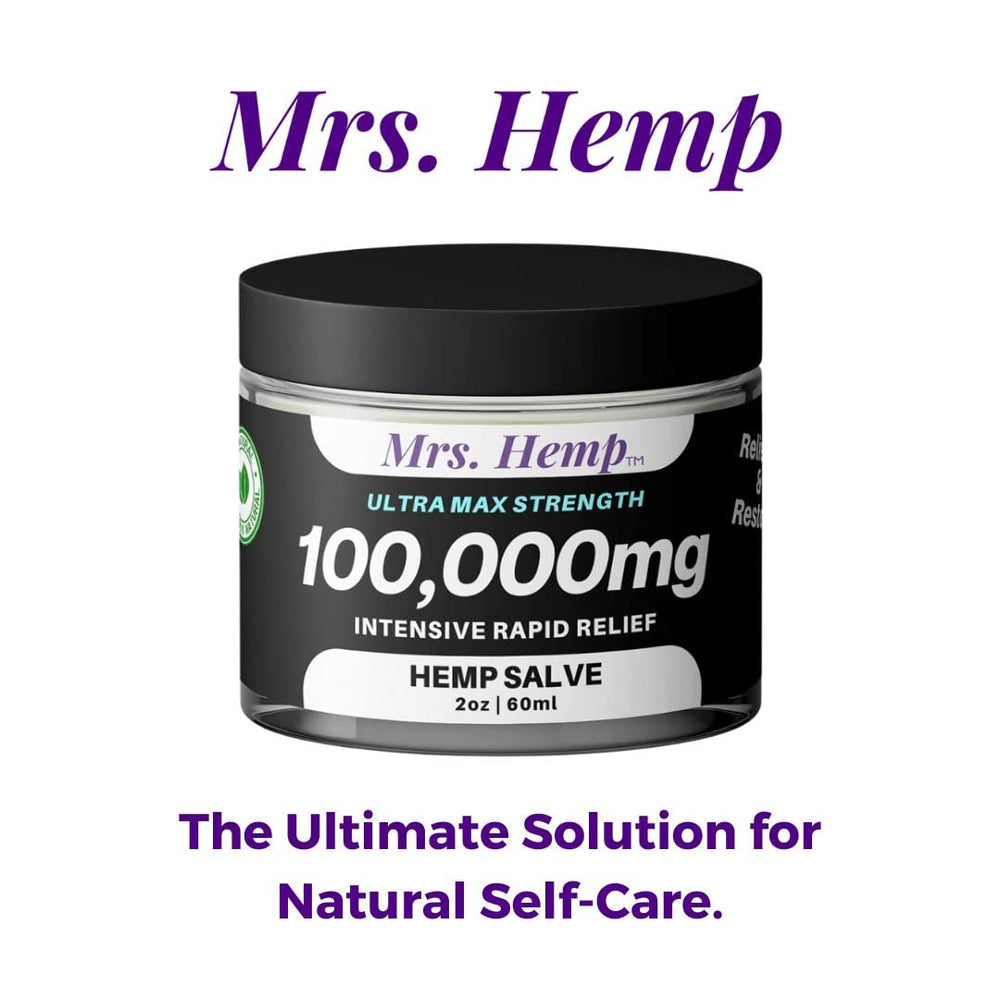 Generic hemp salve jar back view showing ingredients and USA-made quality.