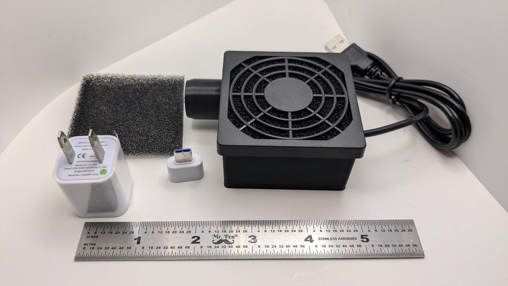 Generic Hose Dryer USB power connection with included USB-C adapter