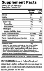 Generic Melaleuca FiberWise Green Apple with Stevia poured drink in glass for daily wellness.