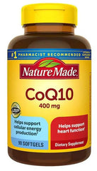 Generic Nature Made CoQ10 400 mg bottle top view for daily supplement routine