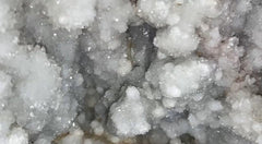 Generic Okenite Druzy Crystal Cluster close-up texture showing delicate fibers for energy work.