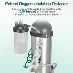 Generic 19.7ft oxygen tube length offers extended reach for indoor or outdoor use.