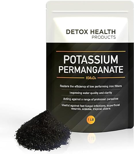 Generic potassium permanganate crystal 16oz bag for cleaning and stain removal.