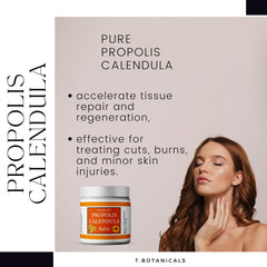 Applying salve on hand to soothe dryness and irritation.