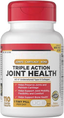 Generic Signature Triple Action Joint Health bottle closeup highlighting coated tablets for joint support