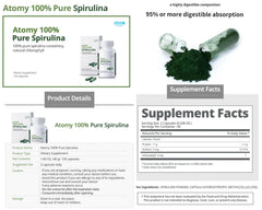 Generic Spirulina glass with water demonstrates easy swallowing