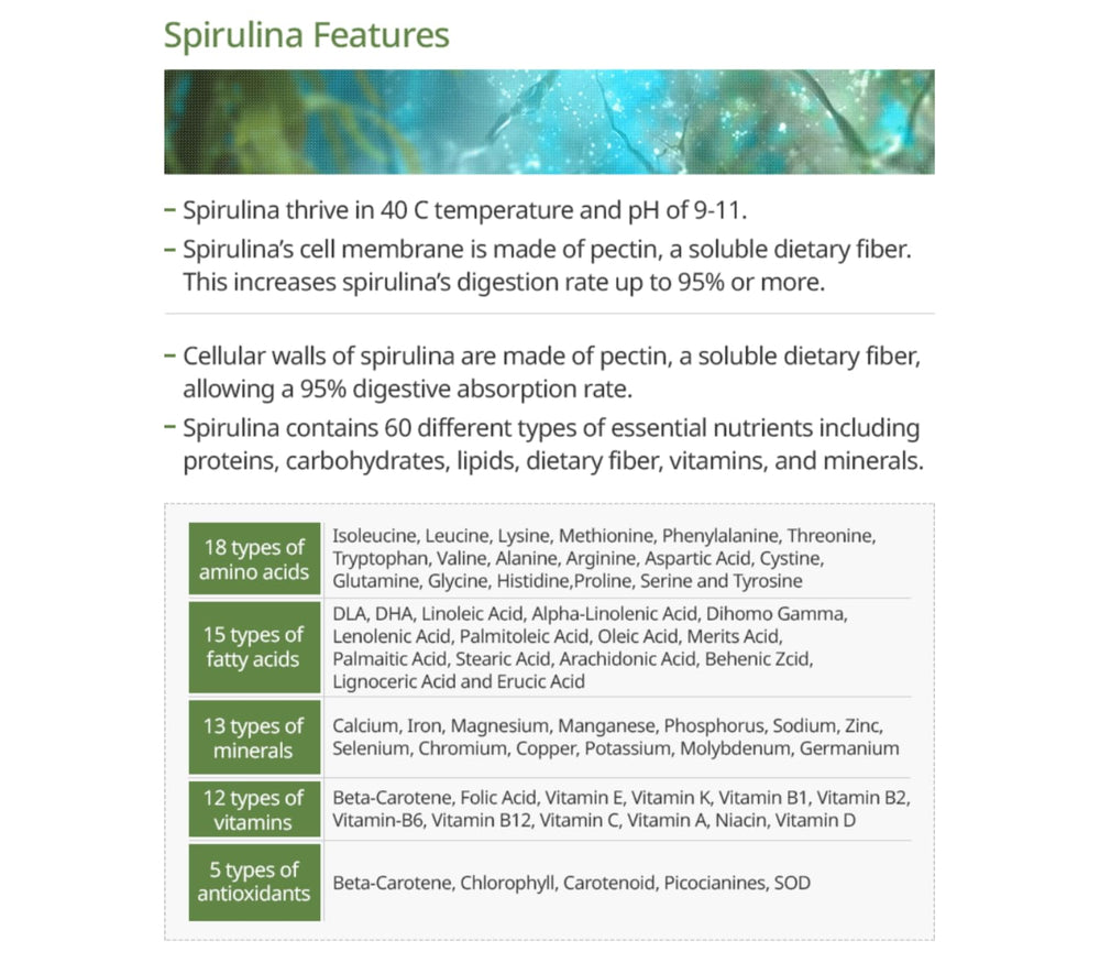 Generic Spirulina in a kitchen setting for healthy routine