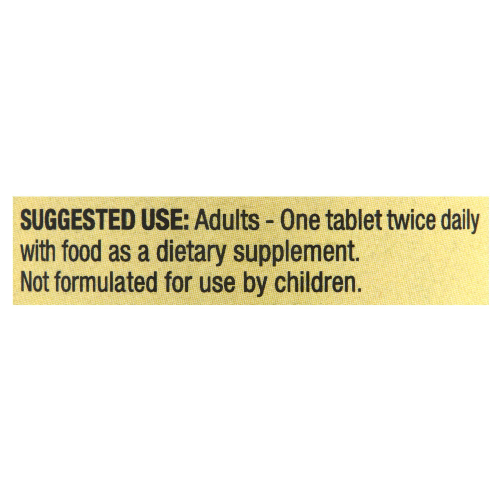 Back label of Generic Spring Valley Calcium 600mg with directions and ingredients.