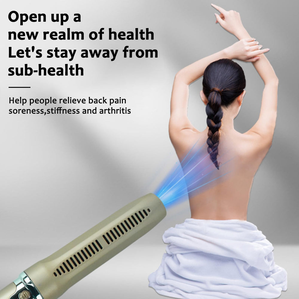 Generic Terahertz Wand in use on the shoulder for targeted relief.