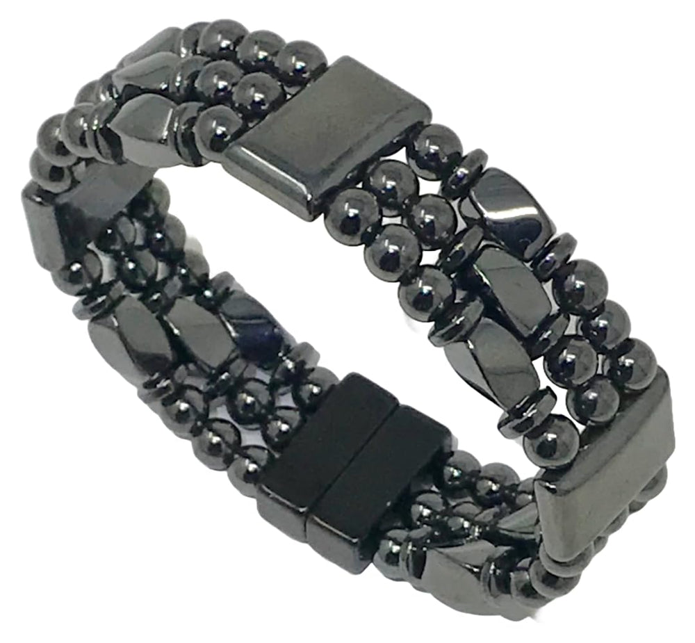 Generic Tri-Power hematite beads close-up show uniform shine and premium craftsmanship.