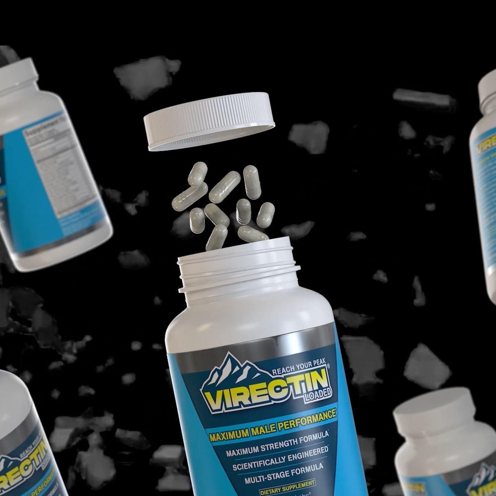 Generic Virectin Loaded packaging on shelf signaling value of 90-cap pack