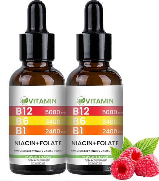 Generic Vitamin B12 Drops bottle front label highlighting potency and vegan formula.