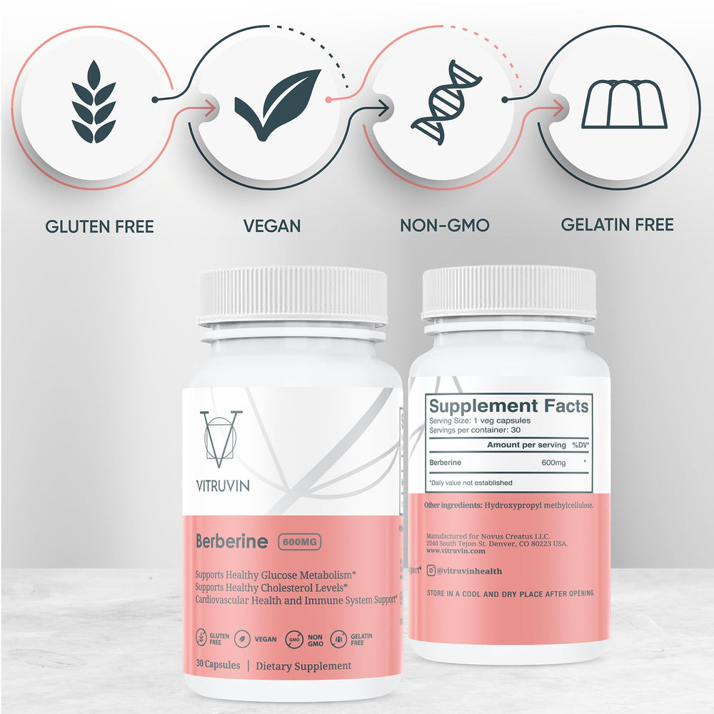 Generic Vitruvin Berberine 600mg gelatin-free cap demonstrates no animal-derived components