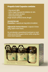 Generic Wax Green Propolis N91 Gold capsules with Omega-3 flaxseed oil enrichment