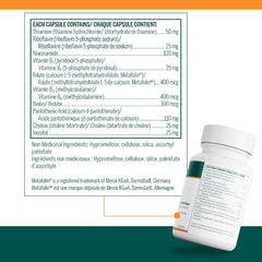 Genestra Brands Active B Complex capsules being poured for daily nutrient intake