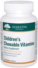 Genestra Brands Children's Chewable Vitamins bottle with orange papaya flavor for daily growth support