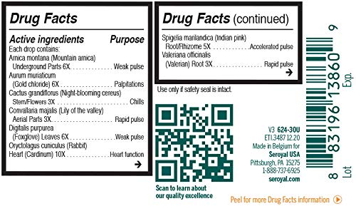 Genestra Brands HHR bottle back label with usage notes for heart health support