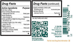 Genestra Brands HHR bottle back label with usage notes for heart health support