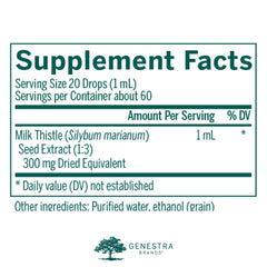 Genestra Brands Milk Thistle tincture dropper for precise dosing.