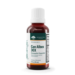 Genestra Can Albex 30X bottle front view for candidiasis program support