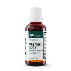 Genestra Can Albex 500X bottle front view for easy product recognition.