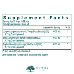 Genestra Liv-gen label closeup showing phytoembryotherapy concept.