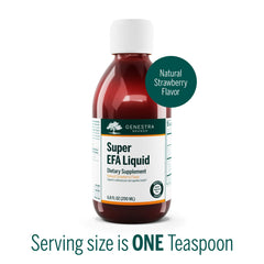 Genestra Super EFA Liquid pour demonstrates convenient dosing for daily use.