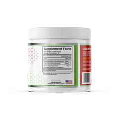 Closeup of Genetic Edge Creatine HCl + HMB tub highlighting clean label