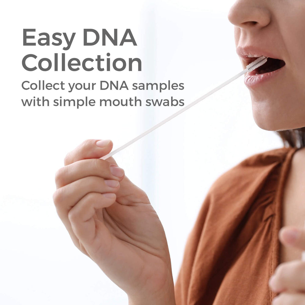 Genetrace mouth swabs for easy collection—no needles, comfortable and painless