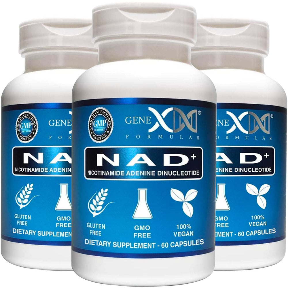 Genex Formulas NAD+ capsules for daily energy support.